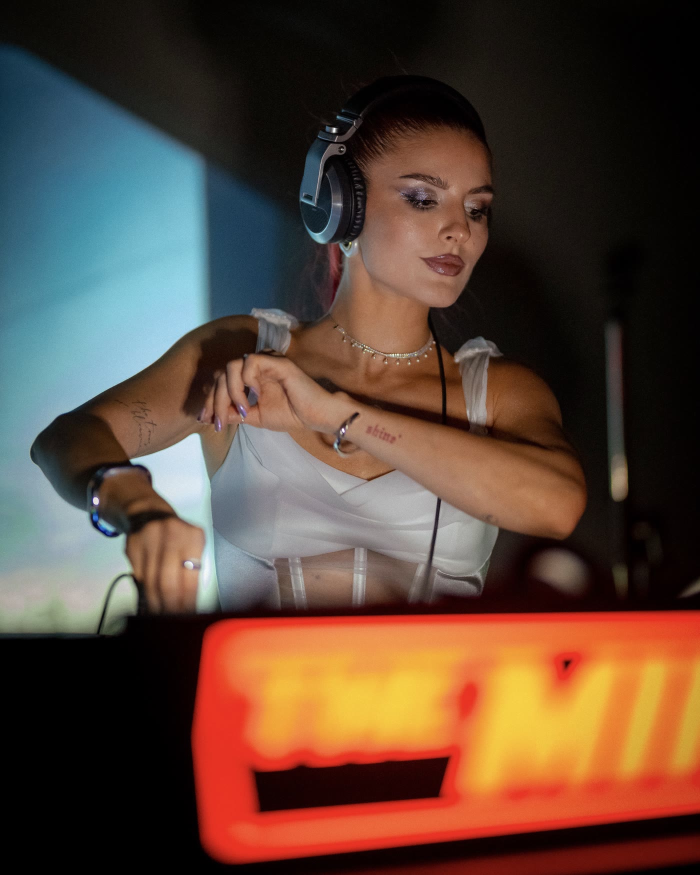 DJing at a venue